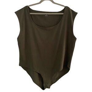 Universal Standard Chocolate Brown Cap Sleeveless‎ Tank Bodysuit Plus Size 4X